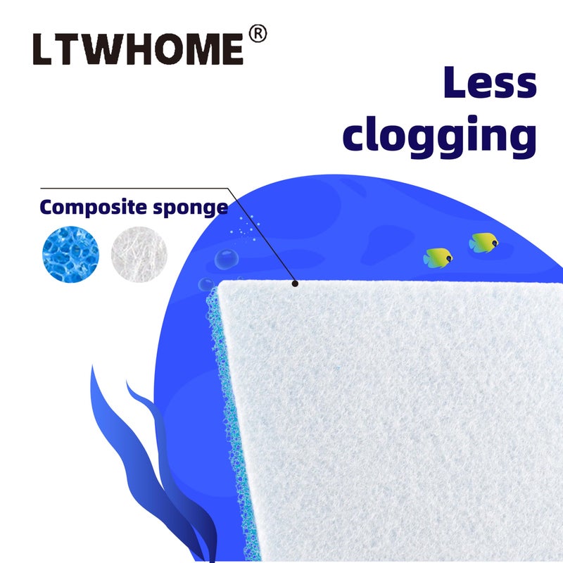 LTWHOME Compatible Poly Foam Pad Replacement for Fluval C3 Power Filter, Fluval C Clip-On Filter Foam (Pack of 10) - Image 3